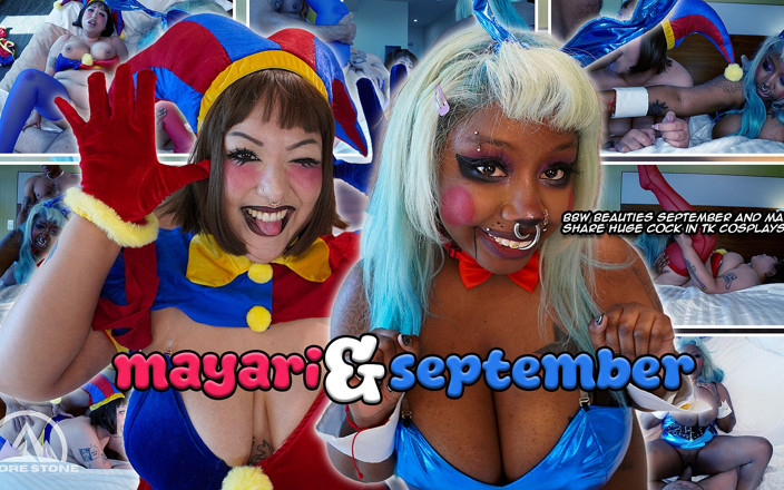 Andre Stone: BBW Beauties Mayari &amp; September Share Huge Cock in Pomni &amp; Bunnygirl...