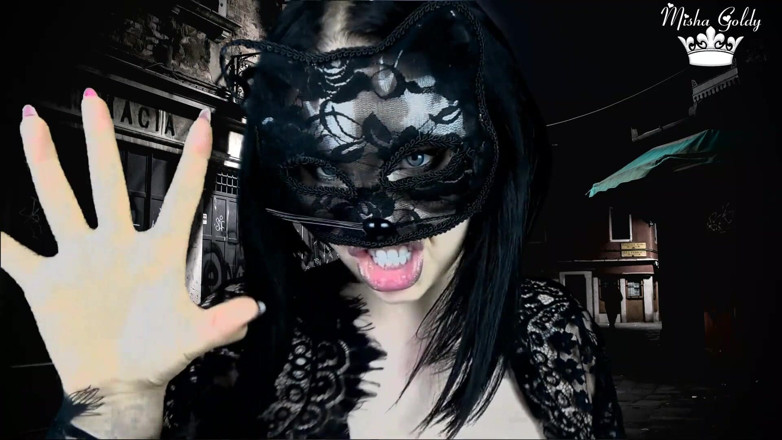 Goddess Misha Goldy: 饥饿的猫在你射精后会活生吞噬你