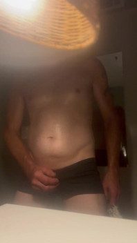 Strait Hard Dicked Disbee Jerks off and Cums Into His Undies