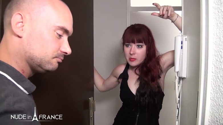 Nude in France: Naughty unfaithful young redhead whore giving her ass to her...