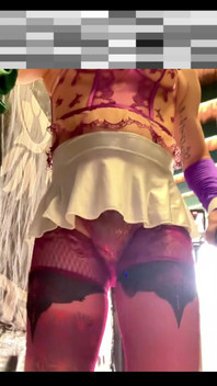 Sexy Lingerie Shemale Outdoor Exhibition Anal Dildo Insight Her Ass