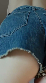 Ass in Jeans Shorts and Strip From It