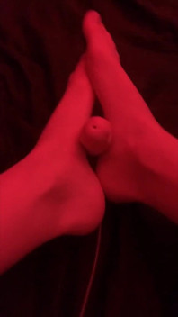 Dildo Footjob at Night - POV