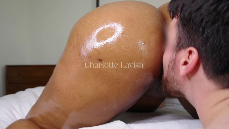 Charlotte Lavish: White Beta Munches Oiled Ebony Booty