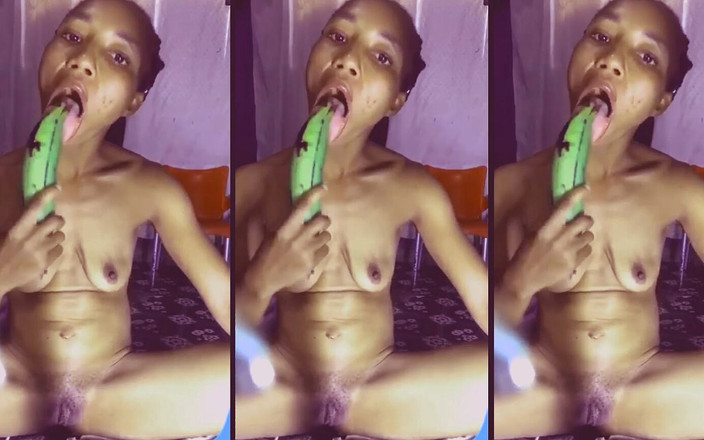 African Beauties: Ebenová děvka Shanta dělá svůj žlutý banán