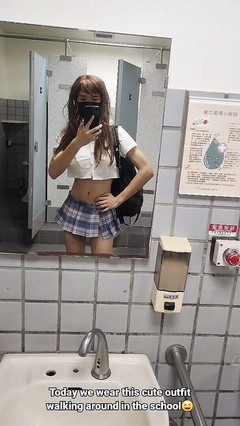 NotAFuta: Vysokoškolská cesta Pt1 exhibicionistka Gina nosí roztomilou Lewd Uniformu na...