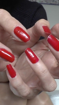 Slave Marking with Pen, Beautiful Red Fingernails, Lady Victoria Valente