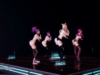 3D-Hentai Games: Popstars Ahri Akali Evelynn Kaisa nejlepší necenzurovaný 3D nahý tanec