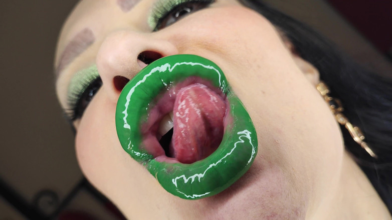 Princess18_: Verde minty batom brilhante pouty bimbo beija 4K ultra hd
