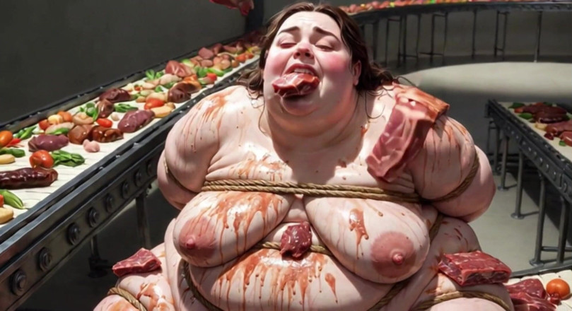 YOUR BEST FANTASY: Humiliated BBW Slave Tied and Stuffing Her Belly Deep