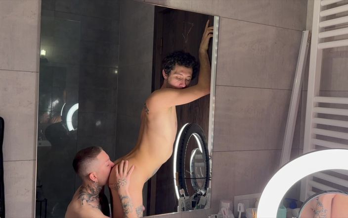 Harry Jen: Harryjen amateur, schwuler analsex ohne gummi im badezimmer mit ladung...