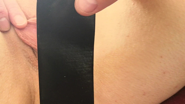 Bouncy Tits Action: Taping the pussy