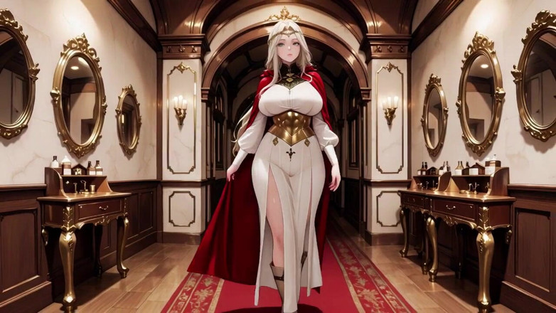 Tay Swift X: Томное чтение в готической библиотеке, белая халата и красный мыс, изящно отдыхающая рука с полузакрытыми глазами.