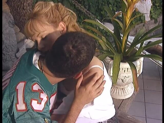 Teen Seduction: Teen blonde having her pussy pounded outside