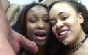 Wild Suckers: Ebony teens suck a white man&amp;#039;s dick and balls and...