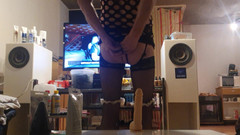 Analfetischist Crossdresser: Ateşli götlü amcığımla dildoya biniyorum!