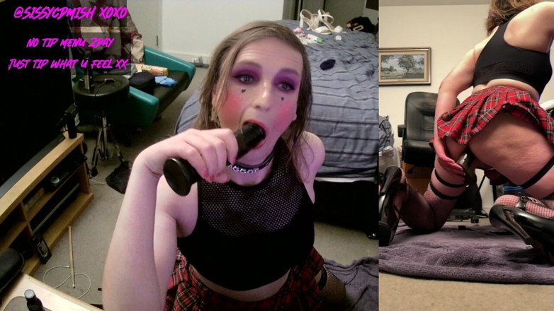 SissyCDMish: シシクドミッシュ - BBCのフィッシュネットとヒール姿のラブスラット