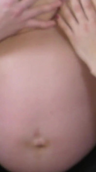 When I Was 9th Pregnant... She Tease Me Touching My Huge Huge Belly and Boobs with Super Dark Nipples and I Suck Her Tits