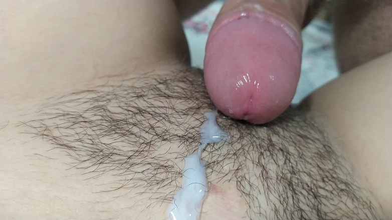 CUTE_FLOWER: Fucking My Wife and Cumming on Her Hairy Pussy