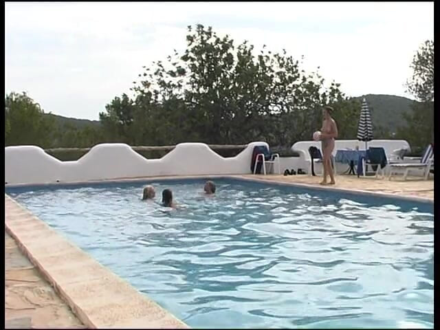 Lucky Cooch: Lovely tanned girls on the swimming pool