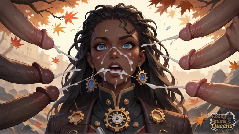 Ebony Anime Queens: Žhavá, cool temná bohyně je ošklivá v románku poháněném parním...