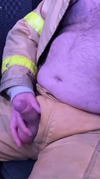Firefighter Jerkoff and Cum