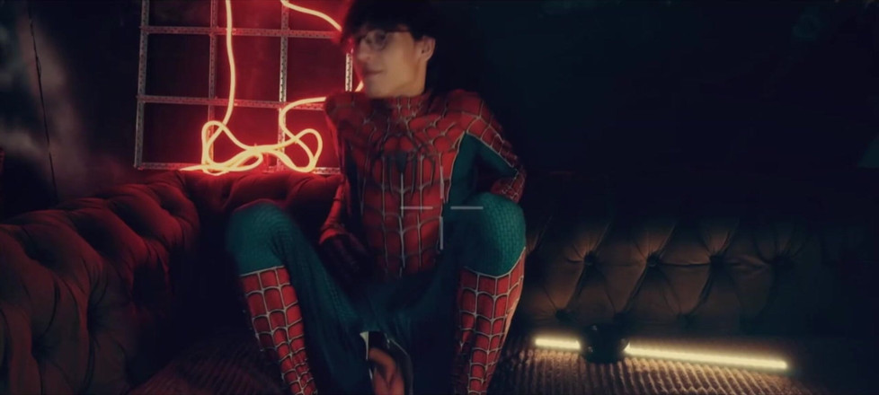 HotDogs studio: Spider Man Costume. Bottom Boy a Pose. Ass Hole