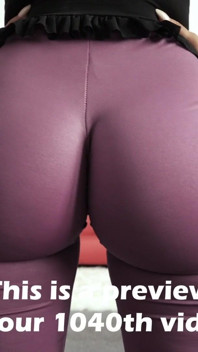 Holy Ass! Jiggly Bubble Butt Latina in Tight Purple Leggings!