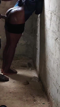 Fucking Ebony Big Wasit Bussy Inside the Toilet of an Uncompleted Building After a Blowjob