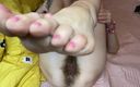 Cute Blonde 666: Foot Fetish and Hairy Pussy Big Clit Big Soles