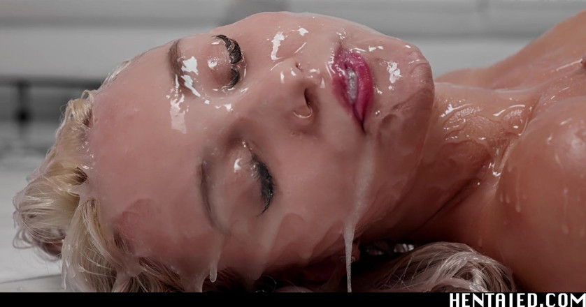Hentaied: Real life hentai - Marylin Sugar extreme masturbation with full bukkake