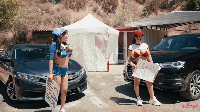 Twistys: Twistys - Rival Car Wash Girls Lily Lou & Nicole Doshi Get...