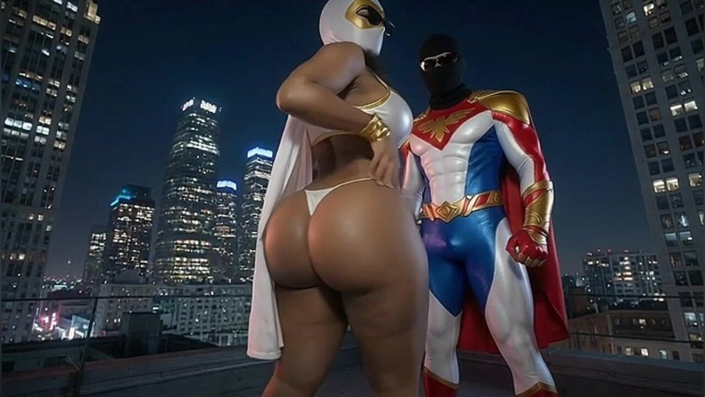 Animate golden: Petite Superheroine Showing and Twerking Her Massive Ass