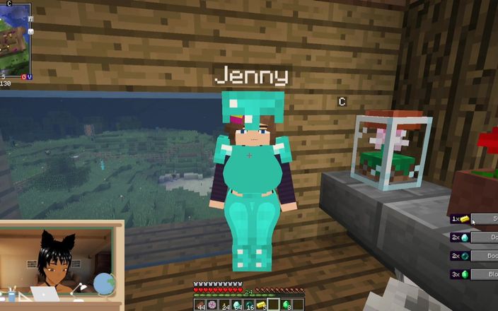 Manor Cookie: Minecraft the Jenny mod Jenny'i amından sikiyor ve sakso çekiyor