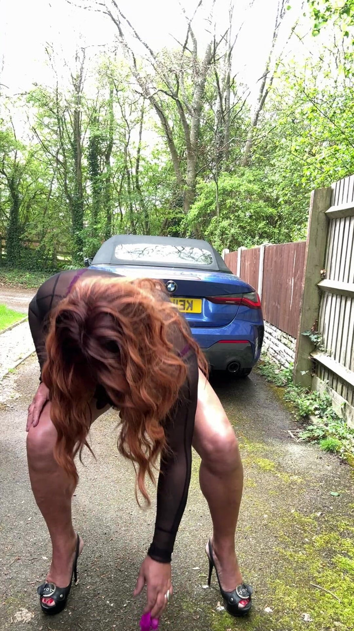 Kellycd2022: Sexy Crossdresser Kellycd2022 in Black See Thru Dress and Heels