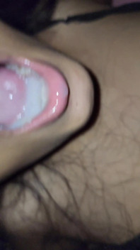 Beautiful Indian GF Huge Cum on Her Mouth in Her 21st Birthday