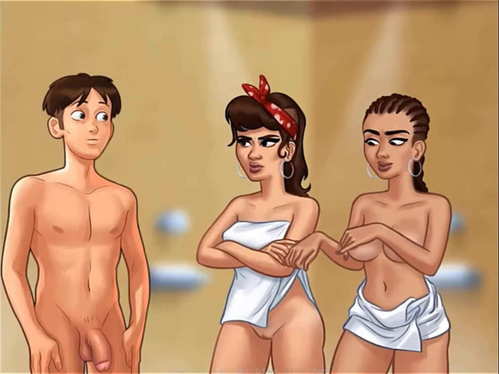 Cartoon Play: Summertime saga part 13 - duro no chuveiro da faculdade