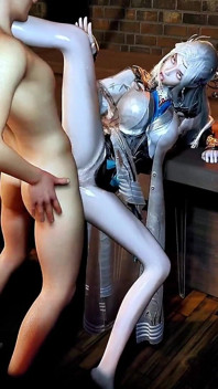 Trojský kůň s velkým ptákem: dívka stojí za pád - 3D animace Hentai