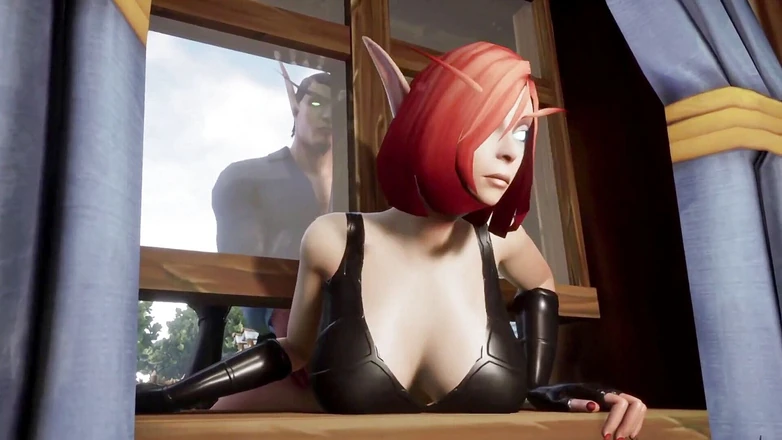 Wraith ward: Эльфа-воровка застряла на окне: пародия на Warcraft