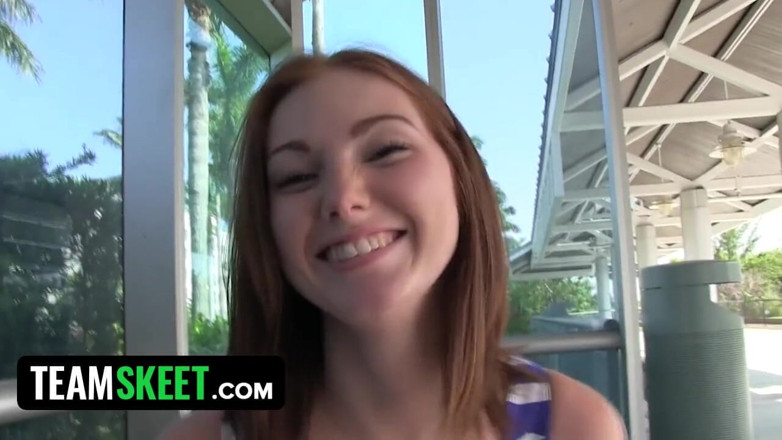 Team Skeet: Fan gets lucky with redhead teen pornstar