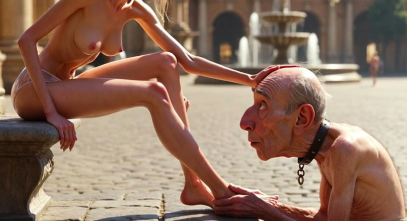 YOUR BEST FANTASY: Uomo Sottomesso Che Adora La Padrona Piedi in Piazza Pubblica