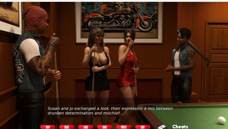 XXX Games Bunk: Naughty Neighbor - Gameplay - Roleplay - Two MILFs Teases Men in Snooker...