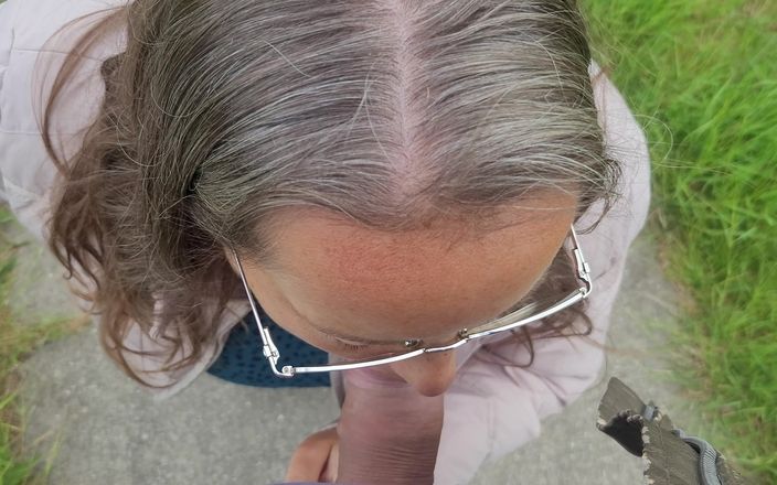 Alison Robell: Very Risky Blowjob in the Middle of the Path, but...