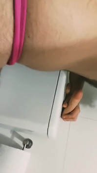 Curious Straight Guy Sucking in Thong While Playing with His Realistic Dildo