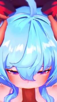 Genshin Impact - La pipe baveuse de Ganyu et son orgasme - Animations hentai en 3D