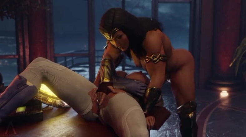 Divide XXX: Amazonium3d - Wonder Woman X Super Girl thích tập thể dục