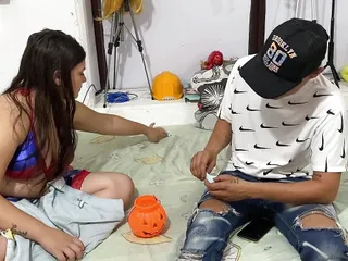 While We Play My Stepbrother Kisses Me and We Start to Fuck Hard