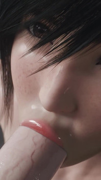 Yuffie Final Fantasy 7 całkowicie nagie obciąganie usługa - mokra i niechlujna animacja 3D 4K