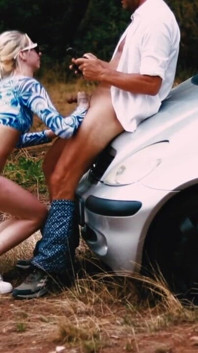 Romanian Hitchhiker Blowjob on Motorway in France