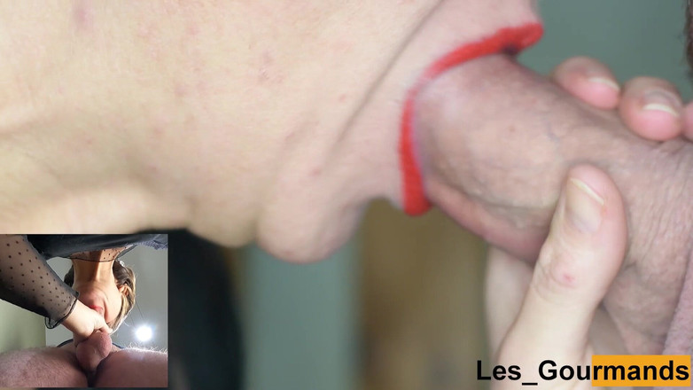 Les Gourmands: Минет и проглот большого члена, вид снизу